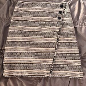 LOFT Black and White Striped Pencil Skirt, size 4